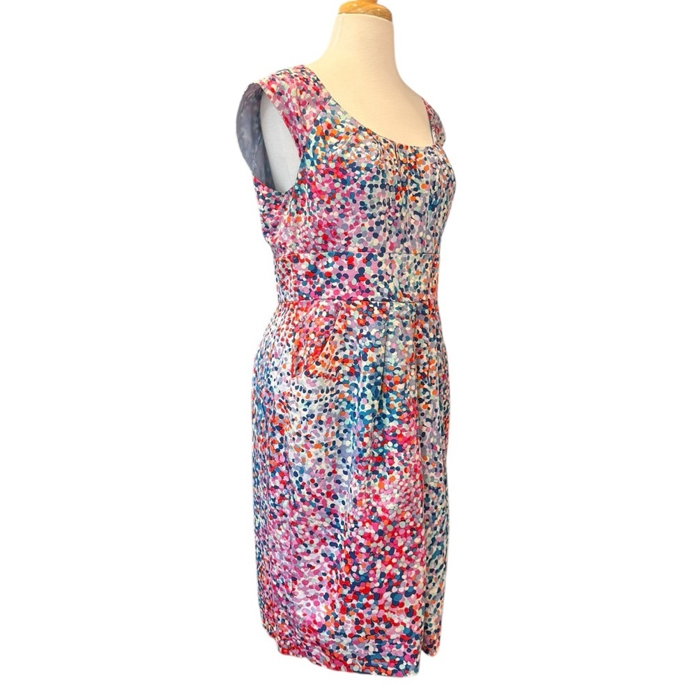 Max & Cleo Confetti Polka Dot Fit and Flare Pockets Cap Sleeve Pleated Size 12 - Picture 2 of 7